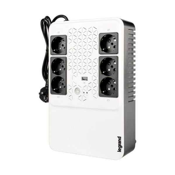 Onduleur Keor multiplug avec 6 prises de courant 2P+T et disjoncteur intégré - 600VA 360W - autonomie 10 à 15 minutes